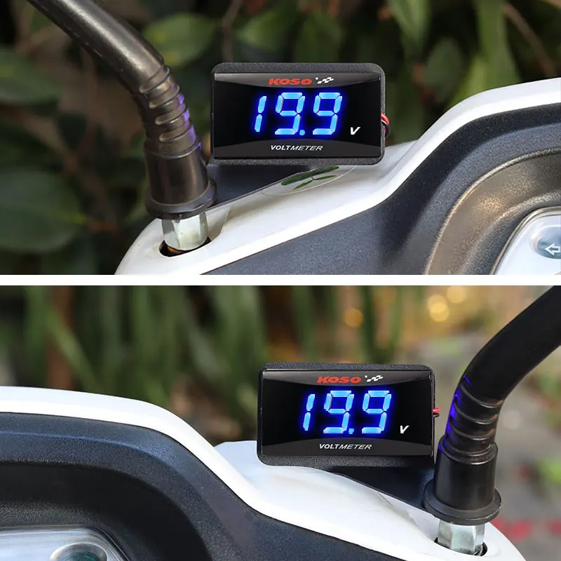 KOSO Voltmeter Motorcycle Universal Volt Meter Waterproof LCD Digital Display For Yamha NVX XMAX300 NMAX Honda 