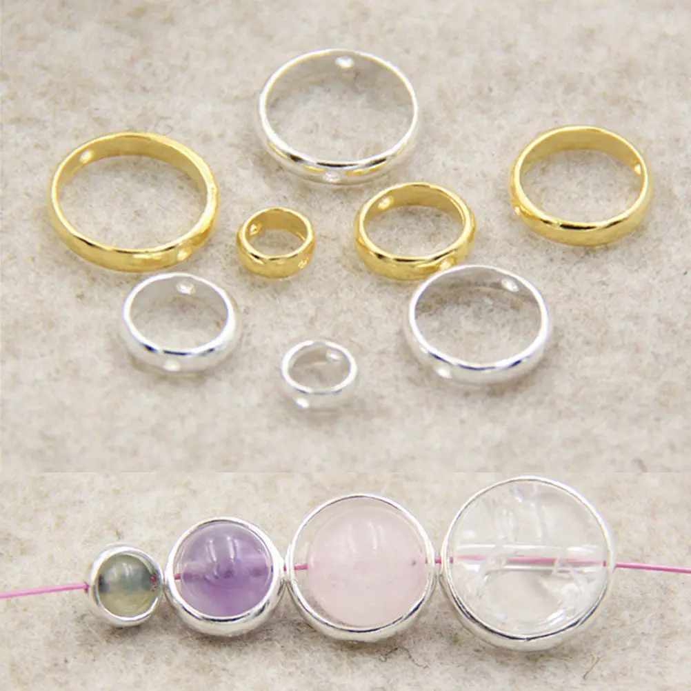 

20 шт. блестящих металлических соединителей для серег, 12x10 мм, круглые кольца с двумя отверстиями для изготовления ювелирных изделий своими руками, фурнитура для браслетов и поделок