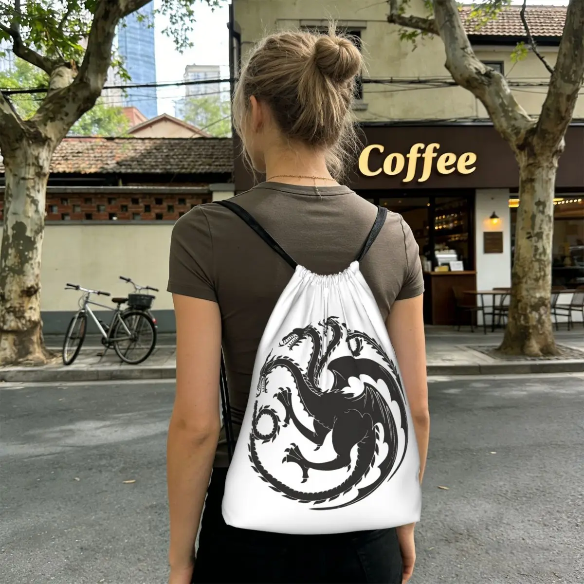 Game Of Thrones House Targaryen Backpacks Multi-function Drawstring Bundle Pocket Sports Bag Book Bags for Travel School