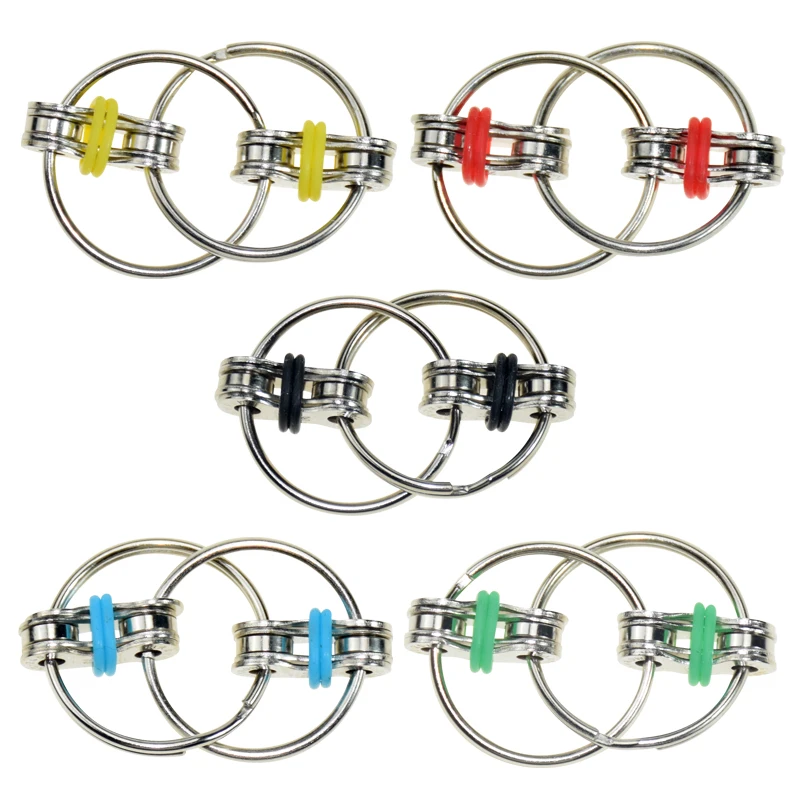 

Decompression Chain Vent Toy Anti Stress Key Ring Hand Spinner Fidget Toys Bicycle Chain Keychain Adult Kids Stress Relief Toys
