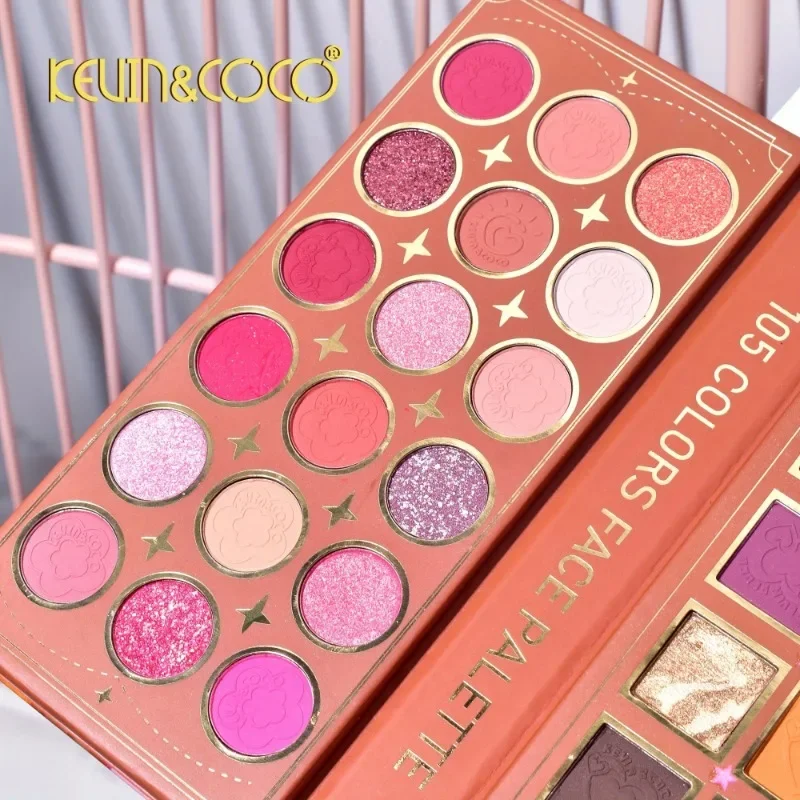 KEVIN&COCO 105 Color Baby Princess Eye Shadow Bright Color Makeup Blush Comprehensive Makeup Disk Pearl Matte Glos