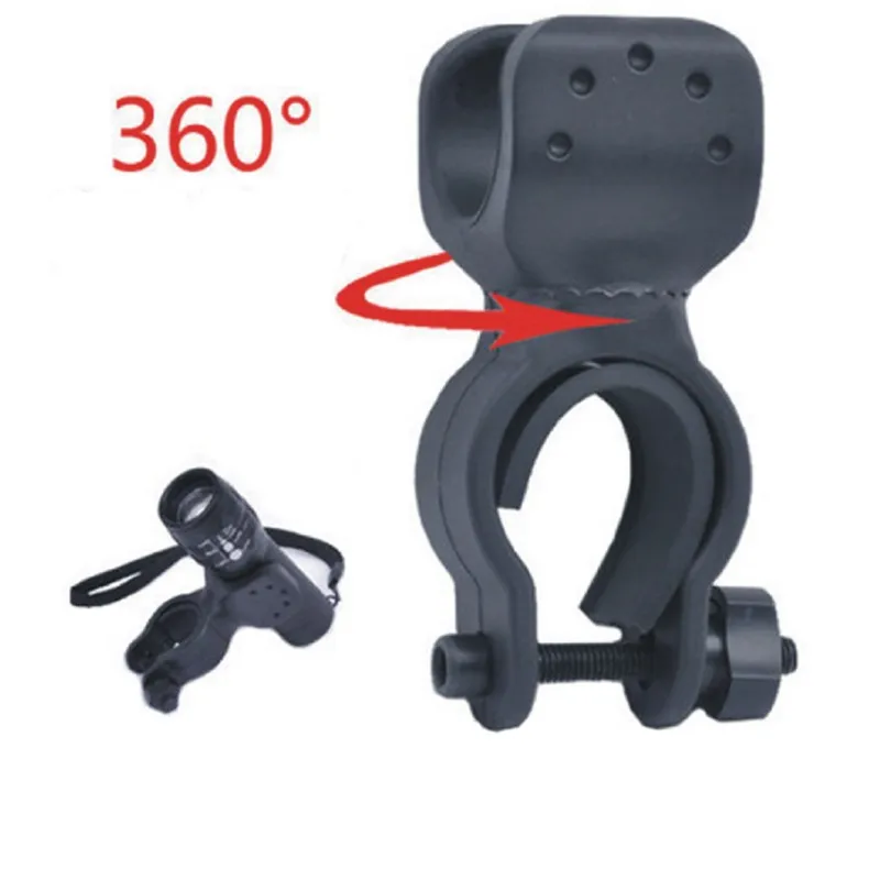 ZK30 Dropshipping led bicycle lights Torch Clip Clamp Universal 360 Swivel Bicycle Bike LED Flashlight Mount Bracket Holder