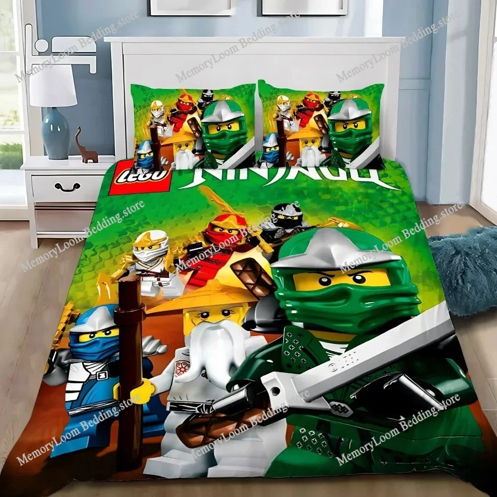 Cartoon Game Duvet Cover N-ninjagos Pillowcase Bedding Set Adult Boy Girl Bedroom Decoration Children Gift Single Double Size