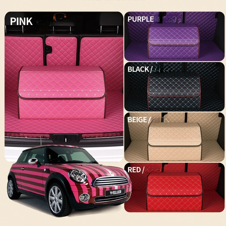 Women's trunk organizer,Foldable car storage box, Cute car supplies Novelty auto accessories Women's exclusive trunk storage box