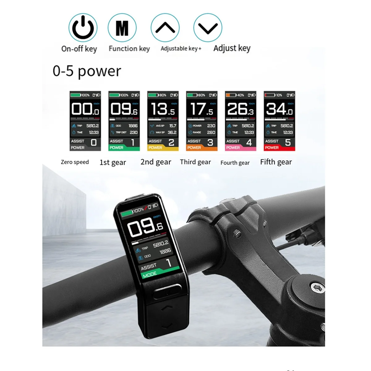 

LALA SW102-T Mini LCD Display Electric Bicycle Display for BBS01 BBS02 Mid Motor 36V 48V 52V 750W E-Bike Part