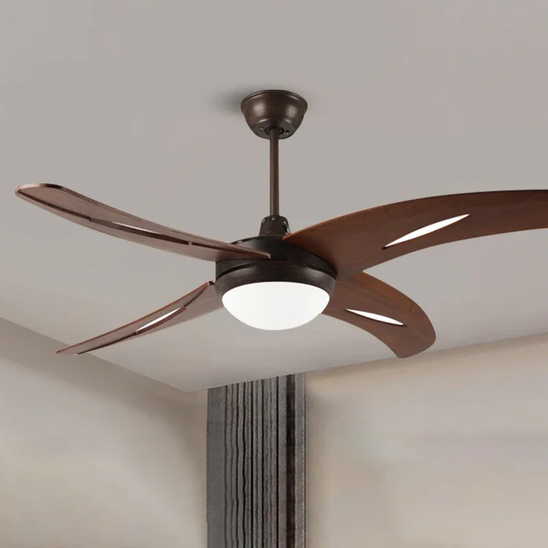 KARLOS Nordic LED Fan Light American Vintage Restaurant Living Room Study Ceiling Fan Light Remote Electric Fan Light