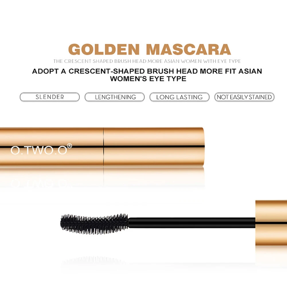 3D Mascara Lengthening Black Lash Eyelash Extension Eye Lashes Brush Beauty Makeup Long-wearing Gold Color Mascara