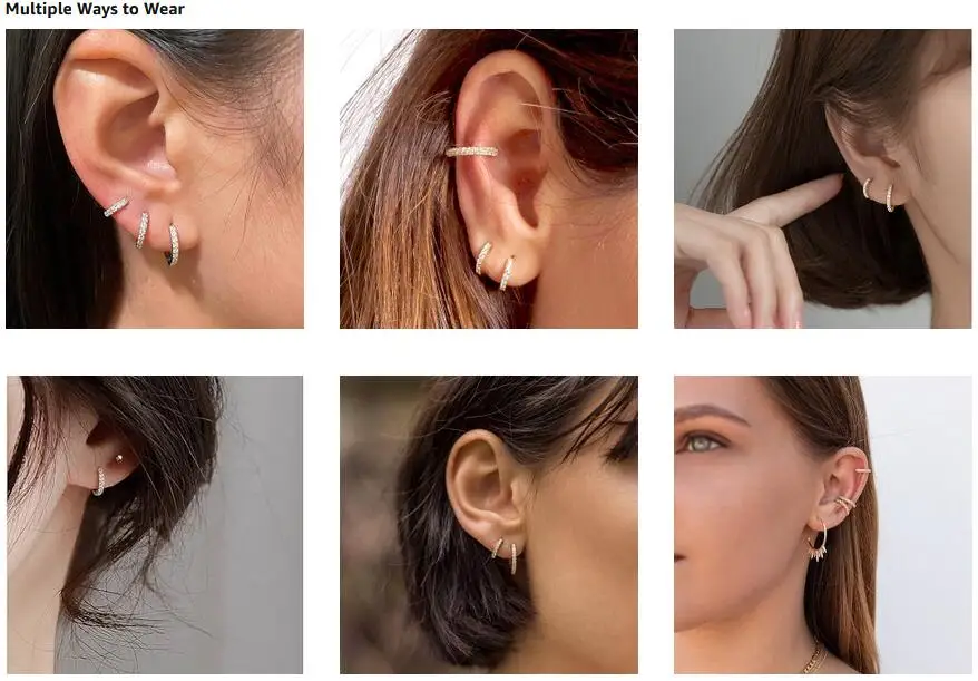 925 Sterling Silber Creolen für Damen, 14K Vergoldet mit Kubischem Zirkonia, Kleine Huggie-Ohrringe, Minimalistischer Schmuck, Geschenk für Sie – Detail 8