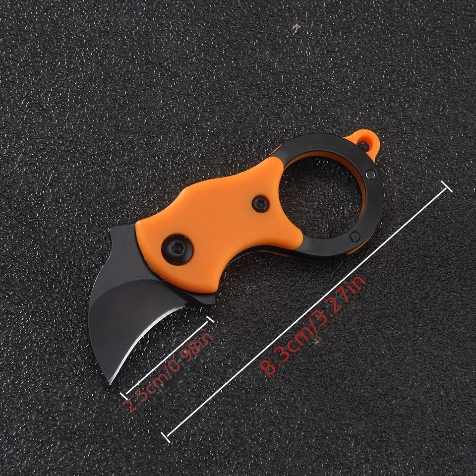 Mini Fox Knife Sharp Outdoor Portable Folding Knife Necklace Gift Pocket Knife Key Chain Pendant with Camping Open Box Knife