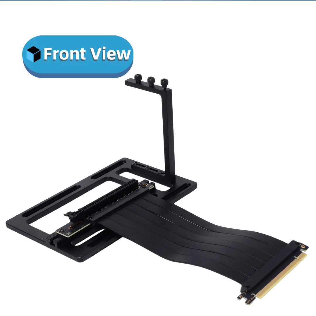 Black White PCIE 16X Bracket Cable Fixed Stand PCI-E 3.0 X16 High-Speed Extension Cord Holder with 20CM Riser Cable for PC GPU
