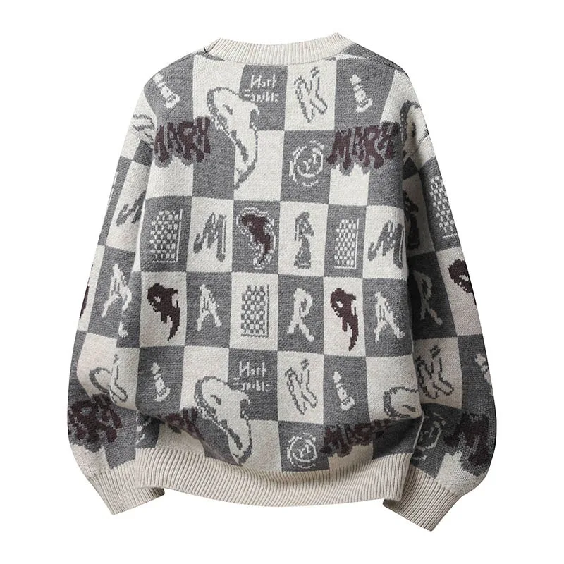 

Осенне-зимний свитер контрастного цвета с круглым вырезом и круглым вырезом, мужской пуловер, топ с длинными рукавами