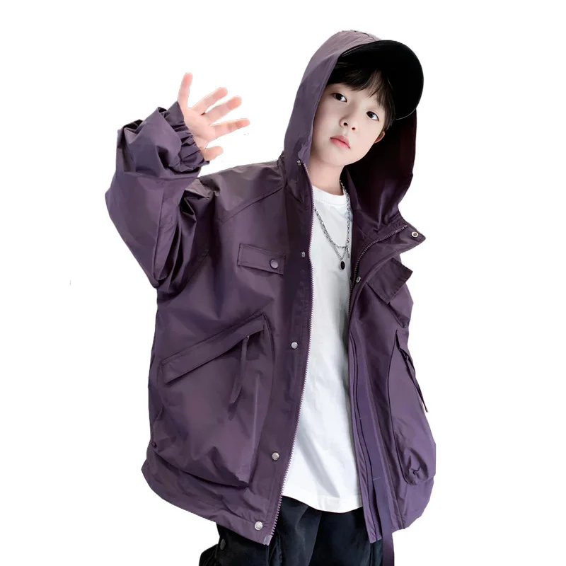 

Boy Jacket Children Hiking Jackets Workwear Thickened Cotton Medium Shell Coat Winter Tide