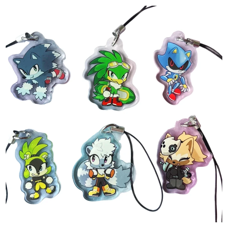 The Hedgehog Acrylic Keychain Werehog Jet The Hawk Metal Tangle The Lemur Bag Charm Gifts for Game Fans and Anime Enthusiasts