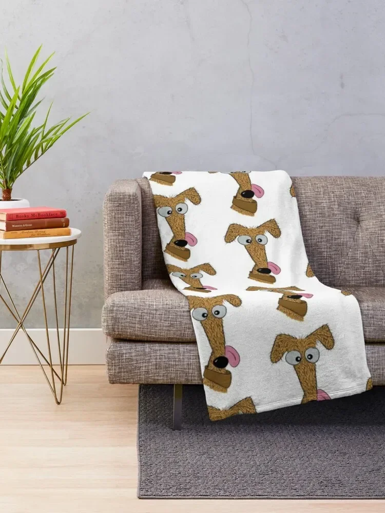 Scruffy Rough Coated Fawn, Tan, Brown Lurcher Throw Blanket Soft Plush Plaid Custom Blankets