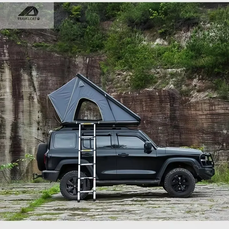 2026 Ultra-Thin Car Roof Tent Simple Setting Off-Road Hard Shell With RTT Roof Rack For Camping Aluminum Alloy Pole Material