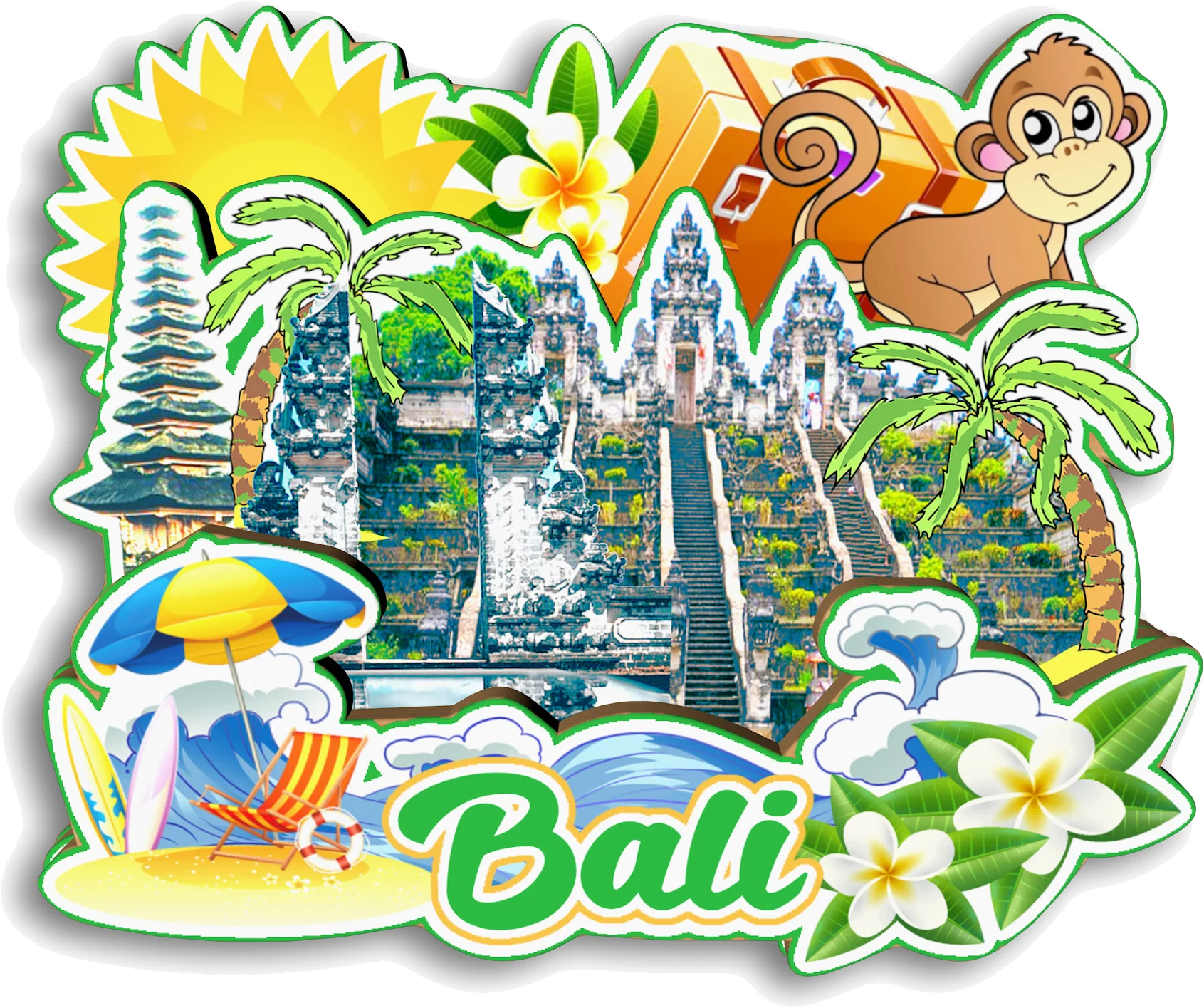 Bali Lombok Jakarta Badung Makassar Indonesia Fridge Magnet Travel Souvenir Gift