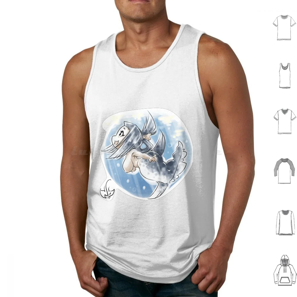 Mermay _ Sunfish Tank Tops Print Cotton Mermay Sunfish Fish Fantasy Cute Mermaid Kawaii