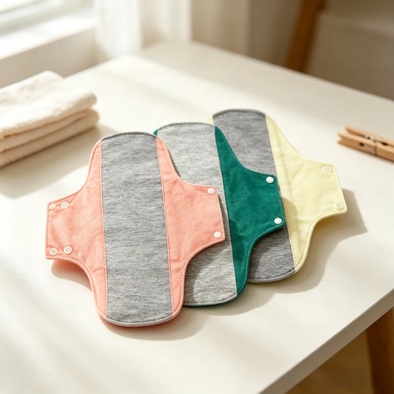 Waterproof Leakproof Washable Cotton Sanitary Pads Reusable Cloth Menstrual Liners for Women