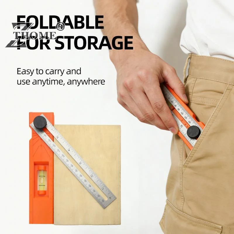 Woodworking Lock Hole Installation Locator Ruler Multi Angle Foldable Marking Gauge Depth Measuring Tool For DIY Making