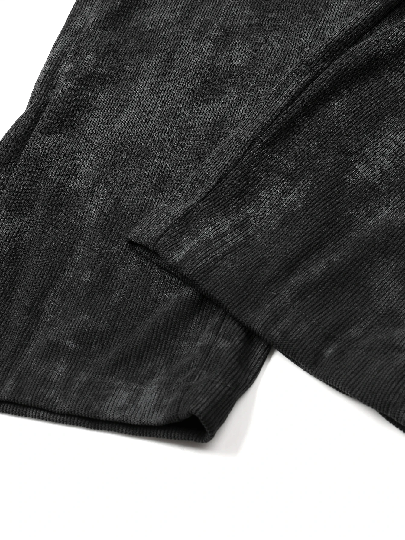 Retro floral corduroy trousers for men; loose straight-leg casual pants with elastic waistband and pockets for autumn and winter
