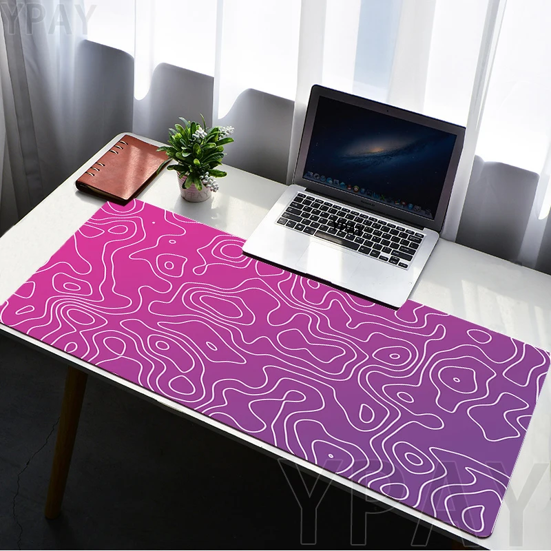 

Gaming Mousepads Mousepad Topographic Line Large Mouse Mat Abstract Desk Pads Non-Slip Rubber Mouse Pad Big Keyboard Mats