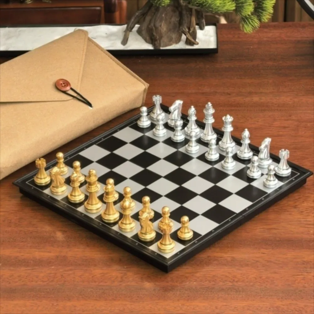 Universal 25/32cm Chessboard Magnetic Chess Set Folding Magnet Travel Board Game Set Plastic Portable International Chess