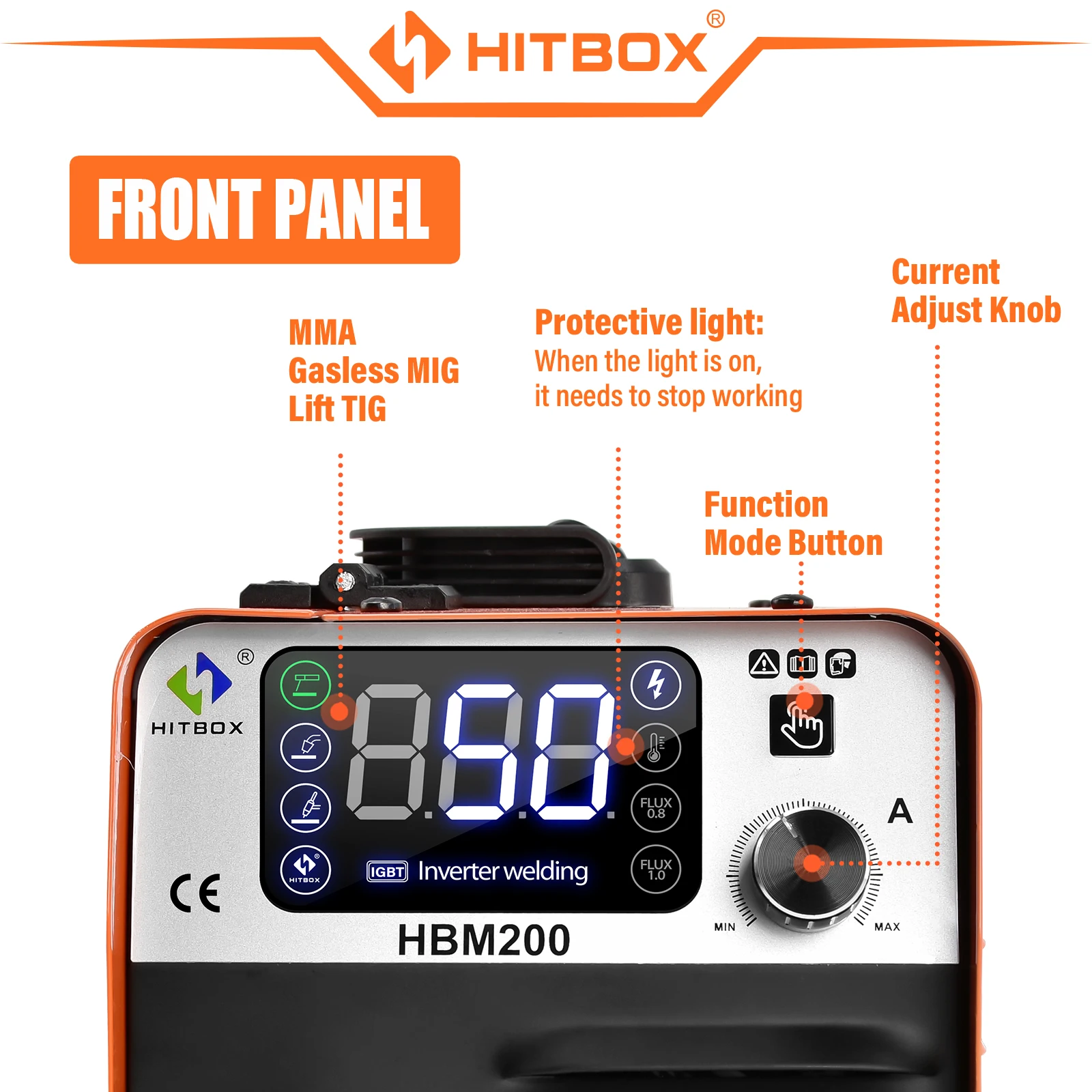 HITBOX 3 in1 HBM200 Welder MIG Semi-automatic Welding Machine Gasless MIG Inverter MMA ARC  Lift TIG Welders