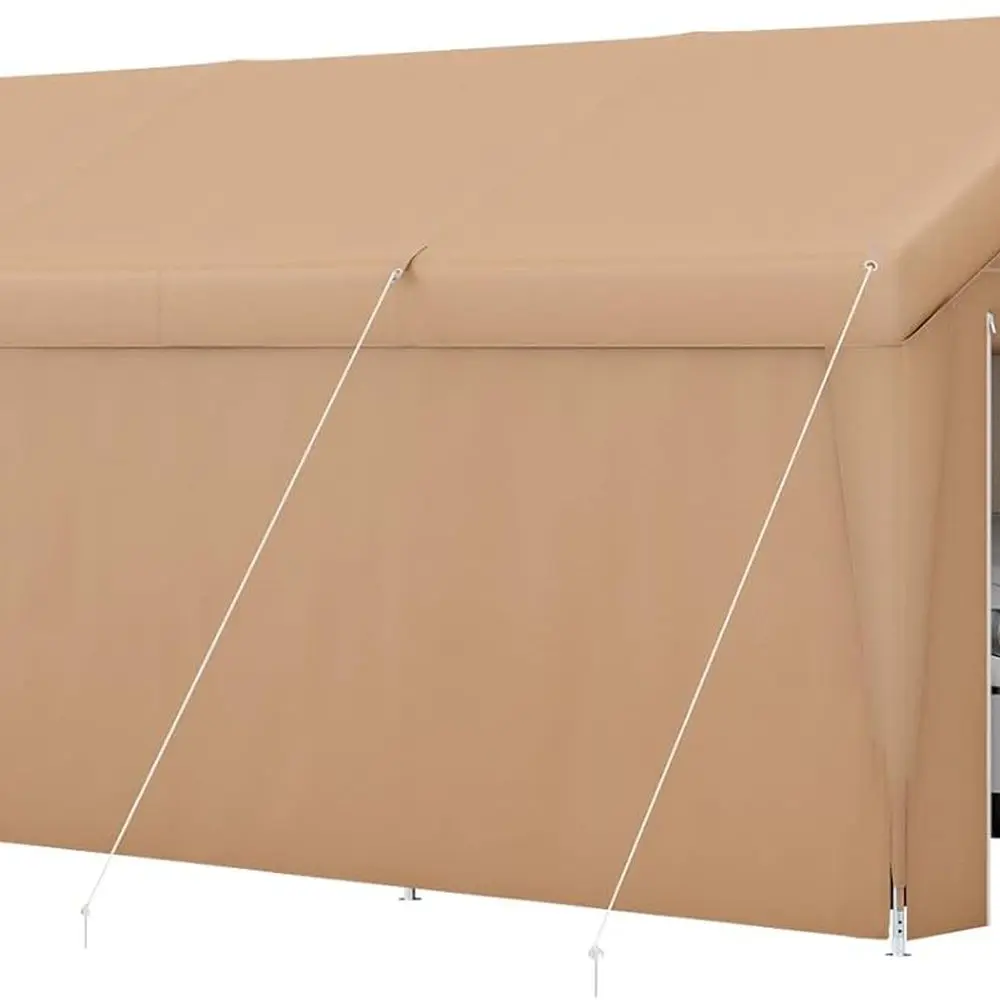 

Портативная палатка-карспорт из оцинкованной стали размером 20 x 10 футов со съемными боками и дверцами на молнии для защиты автомобиля на открытом воздухе