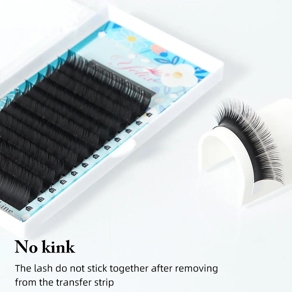 Yelix B Curl Matte Silk Individual Natural Mink Eyelash Extension High Quality False Eyelashes Soft