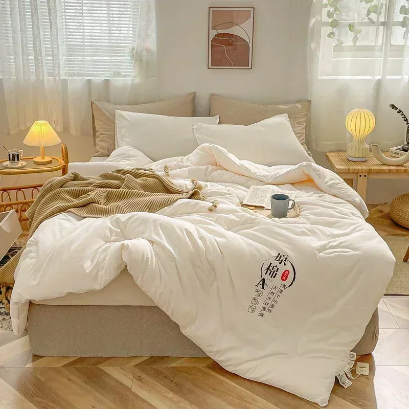 بطانية ناعمة مبطنة ، لحاف ناعم ، قماش قطني ، ملء ألياف الصويا ، جودة عالية ، الربيع ، الصيف ، الخريف ، الشتاء