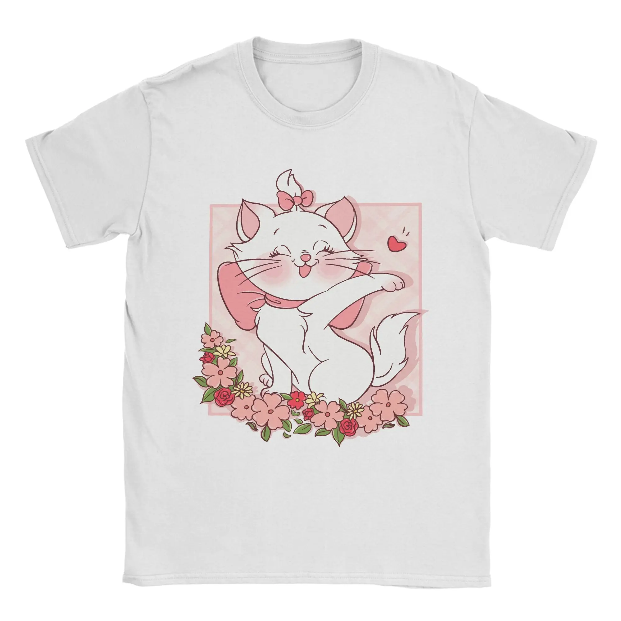 

Мужская футболка Aristocats Marie Cat, забавная футболка из 100% хлопка, футболки с круглым вырезом и короткими рукавами, одежда больших размеров