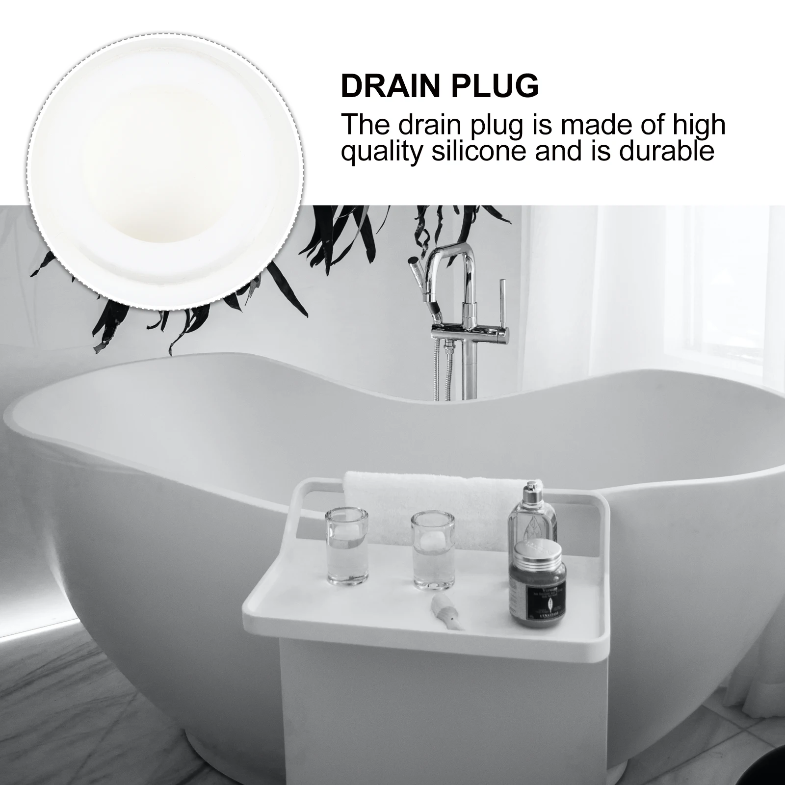 

4 Pcs Basin Water Plug Drain Tub Stopper Cover Kitchen Bath Sinks Silicone Material Long Lasting Easy Removal Garbage Disposals