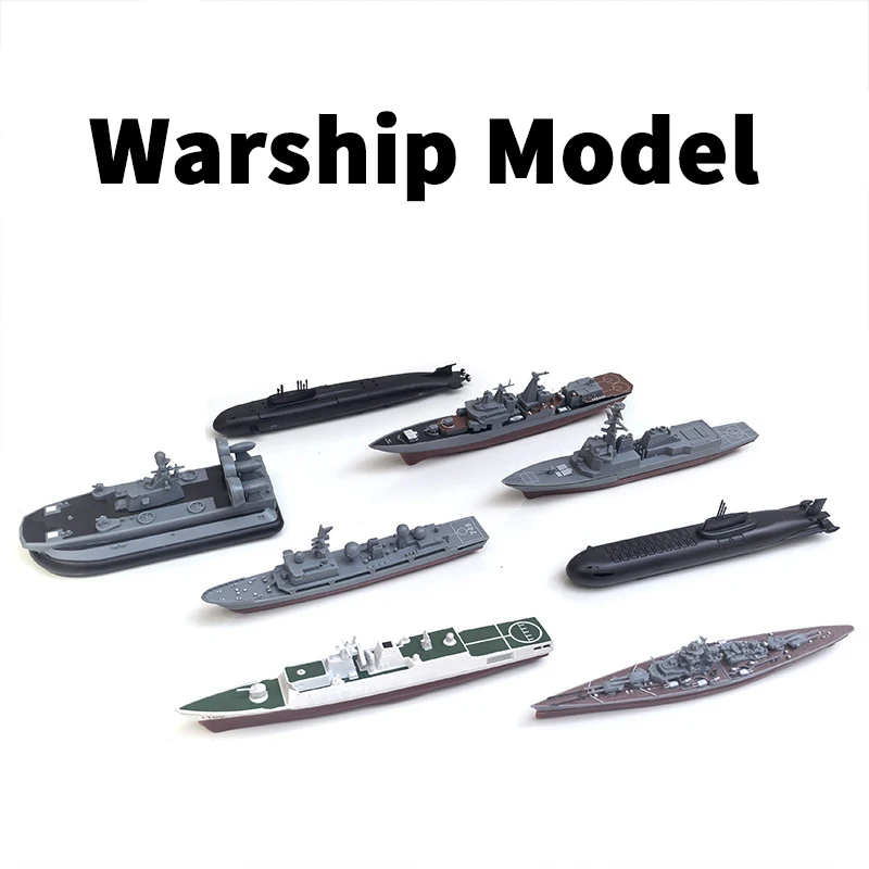 Kit de modèles de navire de guerre à assembler 4D 8 en 1, jouets de Simulation militaire avec destructeur, sous-marin, cadeau/Collection de navire de garde coastiale