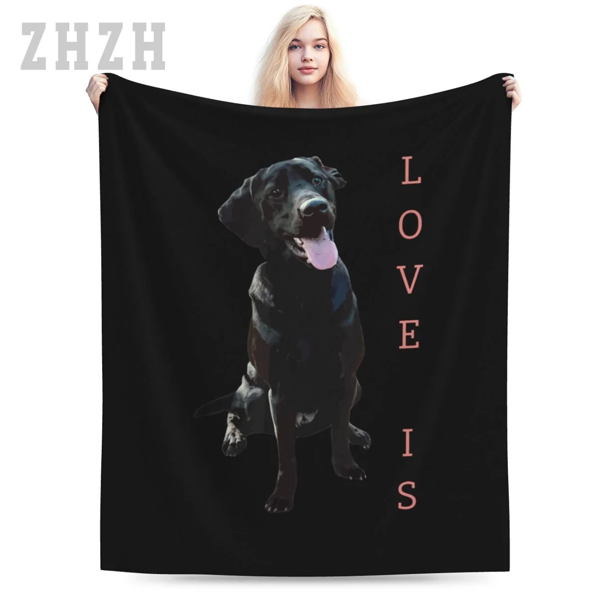 Blanket Labrador Retrieve Black Lab Dog Mom Flannel Multifunction Camping Sofa Cover Keep Warm