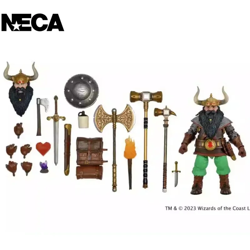 NECA52279 Dragon and Dungeon Third Wave Dwarf Warrior Ikhorn Action Figure Model Toy Gifts