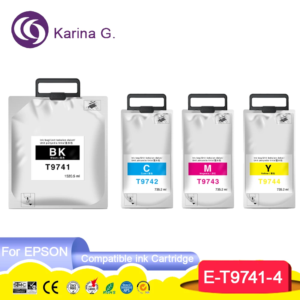 

For Epson C869 T974 T9741 T9742 T9743 T9744 Premium Color Compatible Ink Bag Cartridge for Epson WF-C869Ra WF-C869 Series