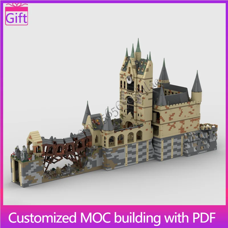 

8977 шт. сложная модель волшебного замка с башней часов, модульные строительные блоки, детская сборка, дисплей, игрушки, фестиваль, подарок-сюрприз