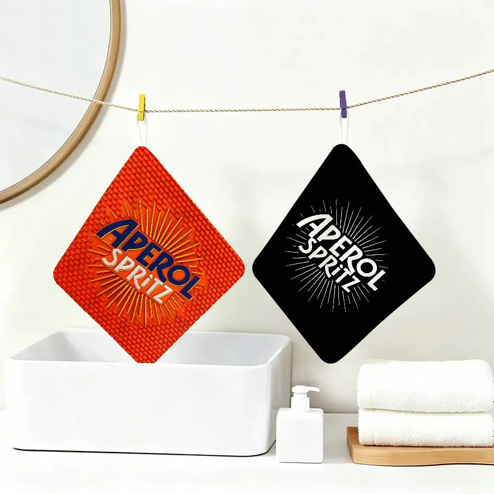 Brand A-Aperol S-Spritz Polyester Cotton Daily Towel, Hanging Kitchen Hand Wiping Cloth, Durable for Whole House Use