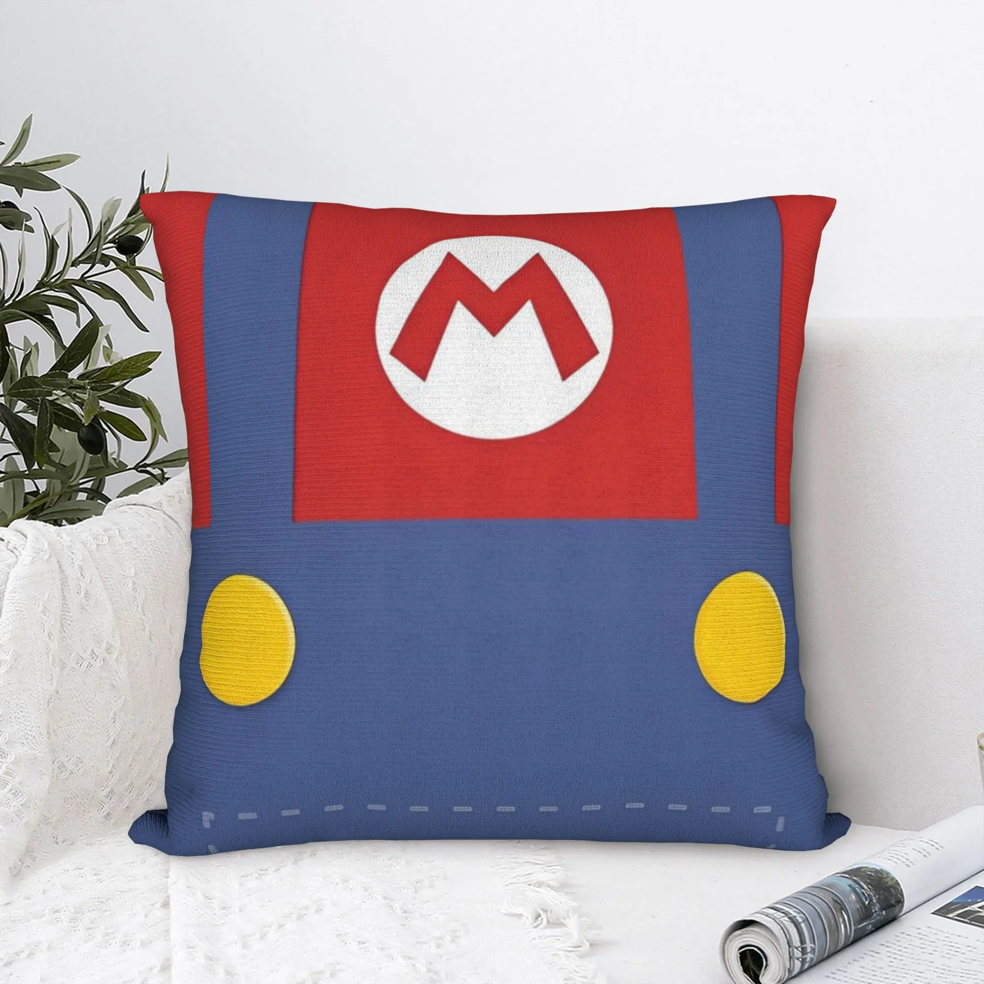 

Marios Square Pillow Case Cushion Cover Funny Zippered Decor Pillowcase for Home 45x45cm
