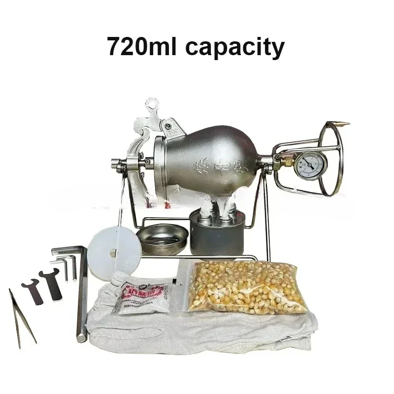 500ml Home Old Popcorn Maker Grain Amplifier Machine 720ml Hand-Cranked Puffed Rice Corn Making Machine