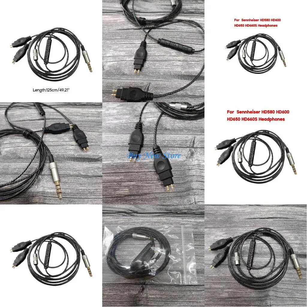

20CE Replacement Cable for HD580 HD650 HD600 HD25 HD265 HD525 HD545 Headset Wires Must-Have Accessory 125cm/49.21in