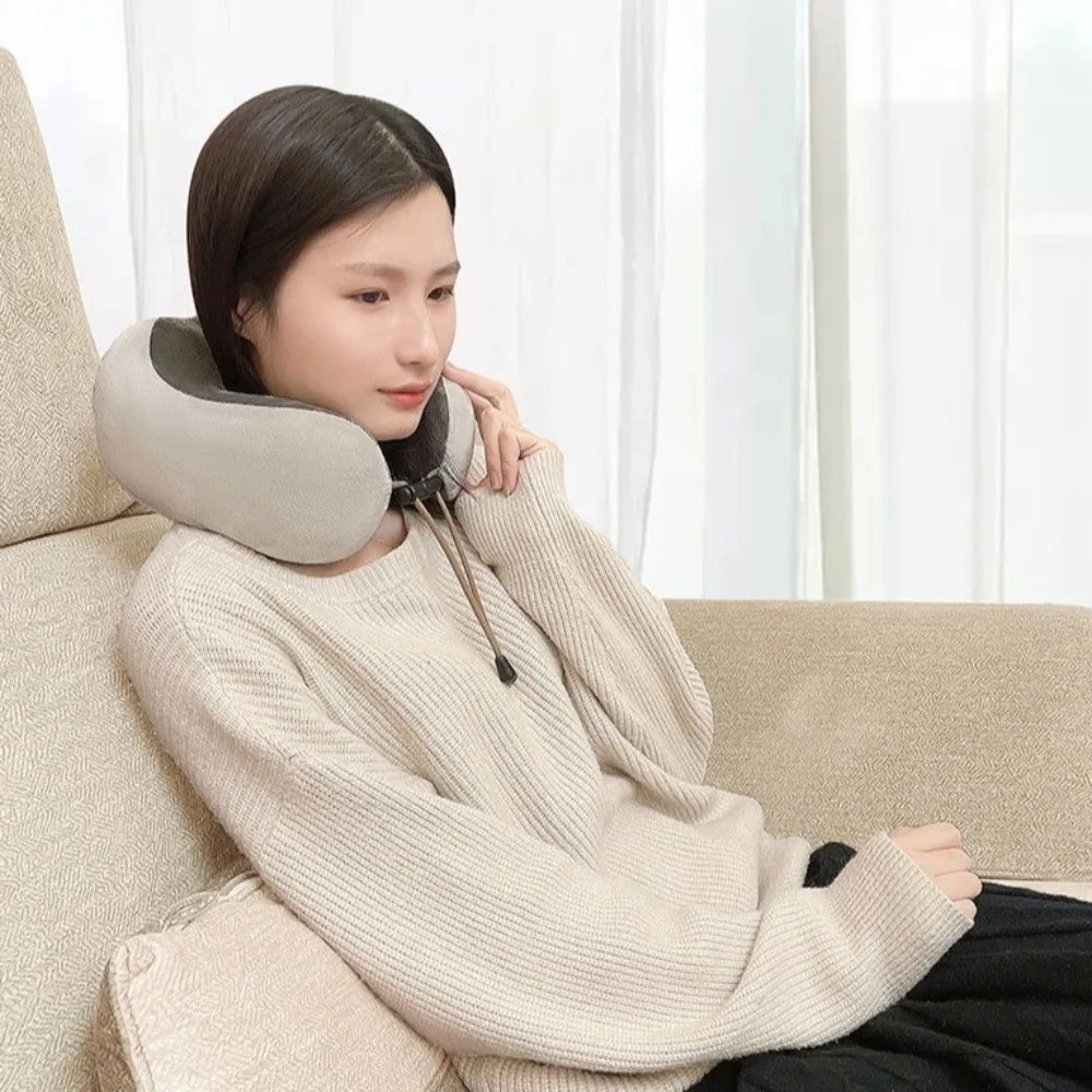 

Интеллектуальная U-образная массажная подушка для шеи, функция нагрева, теплый электрический массажер для шеи, мягкий вибрационный массаж