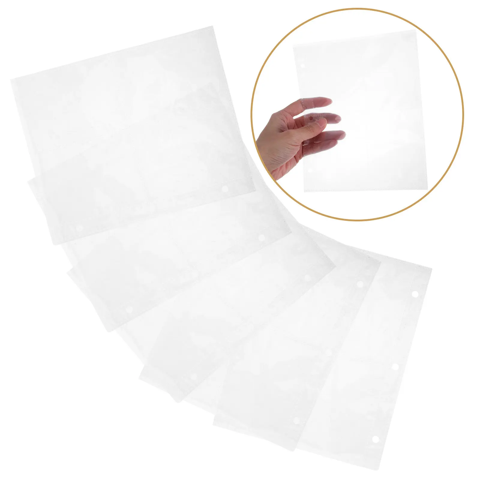 10Pcs Thick Clear PP Refill Pages for Binders Card Binder Inserts Pocket Protectors Photo Card Sheets Trading Baseball Football