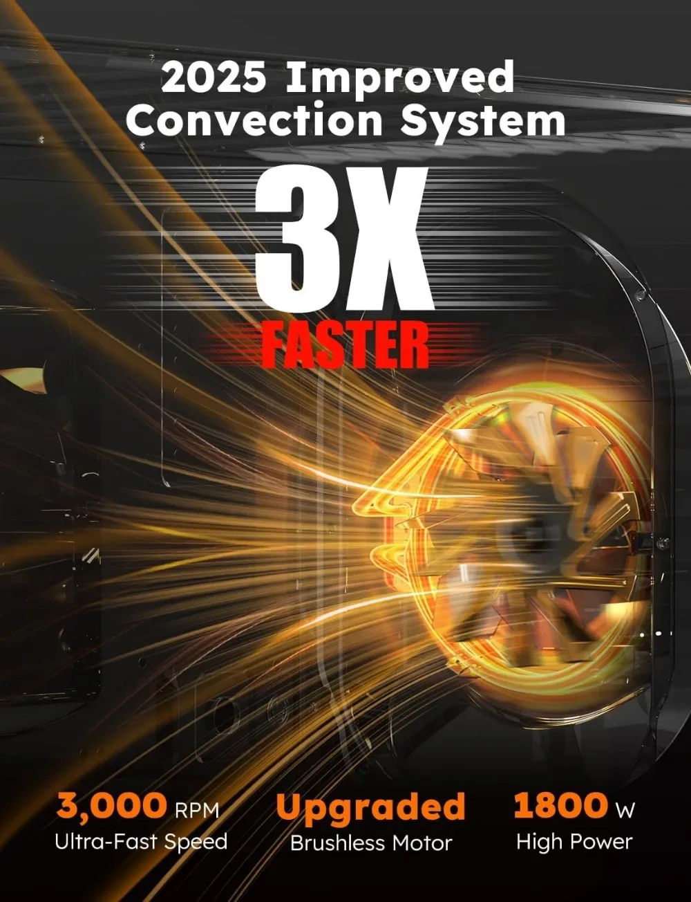 فرن محمصة مقلاة هوائية Nuwave Bravo XL Pro مع مجموعة شواية، 2025 نظام حراري جديد فائق السرعة، 35% كريسبير، 2X أكثر حتى