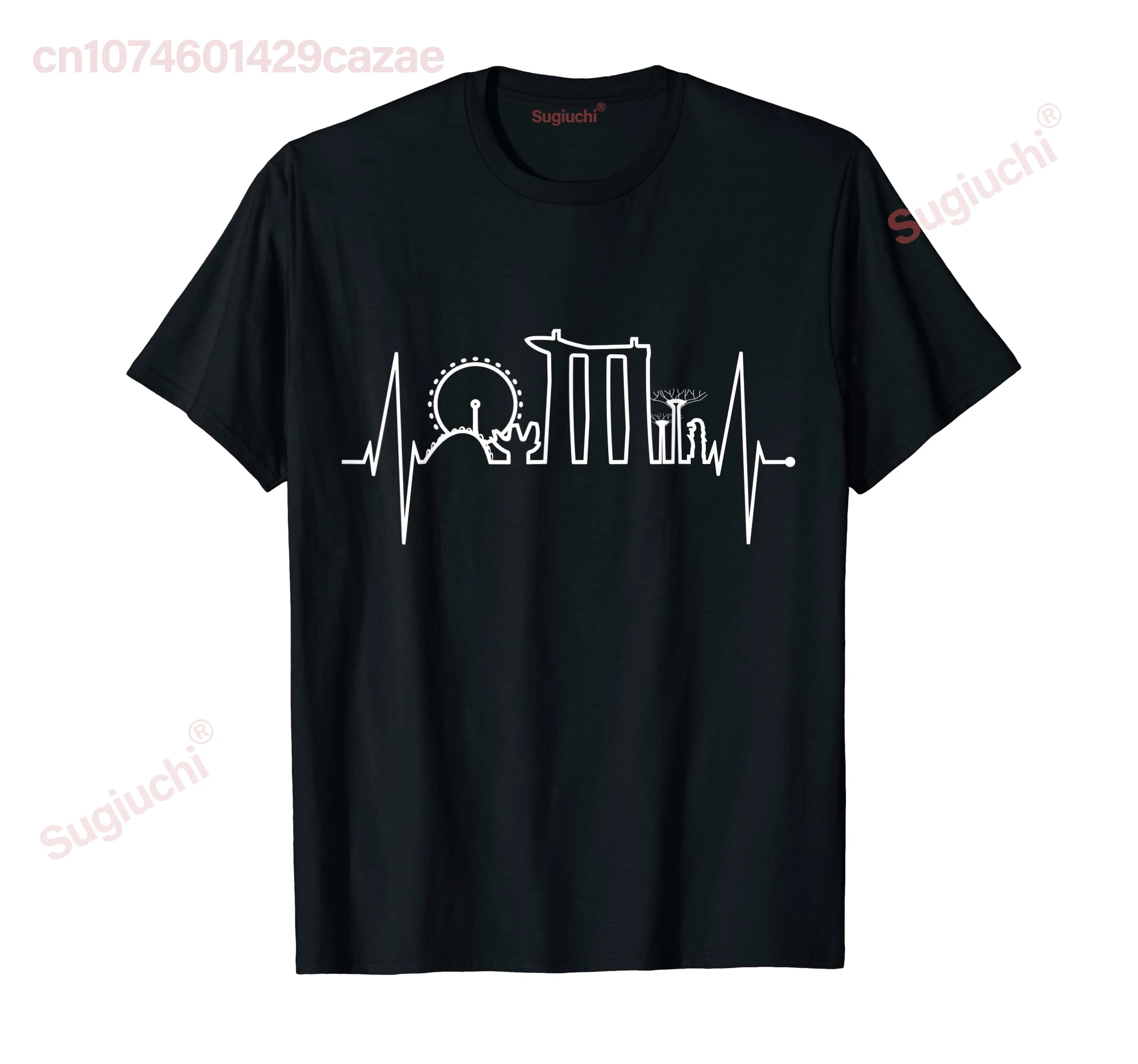 100 % Baumwolle Singapore Skyline Heartbeat Asiatische Bilga I Love Singapore T-Shirt HERREN FRAUEN Unisex T-Shirts Größe S-6XL