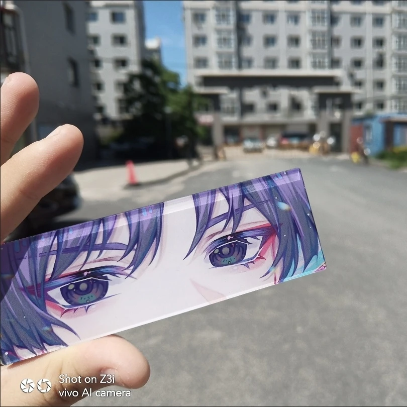 Genshin Impact Wanderer Xiao Kazuha Rechteck Die schönen Augen können leichten Schmuck Acryl Schlüsselanhänger für Coser Fans Geschenk übertragen