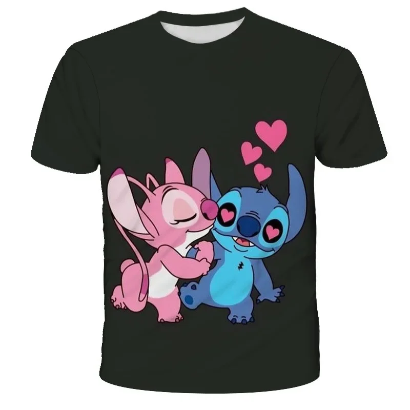 Stitch T-Shirts Disney Cartoon Anime Colorful 3D Print Streetwear Men Women Fashion Oversized T Shirt Kids Boys Girls Tees Tops