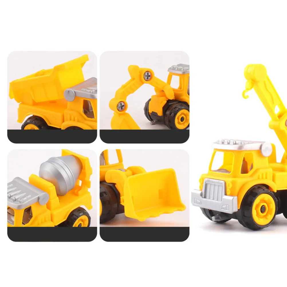 

4Pcs DIY Dismantling Engineering Car Creative Excavator Set for Kids Early Learning Educational Auto Play Fun Party Favor