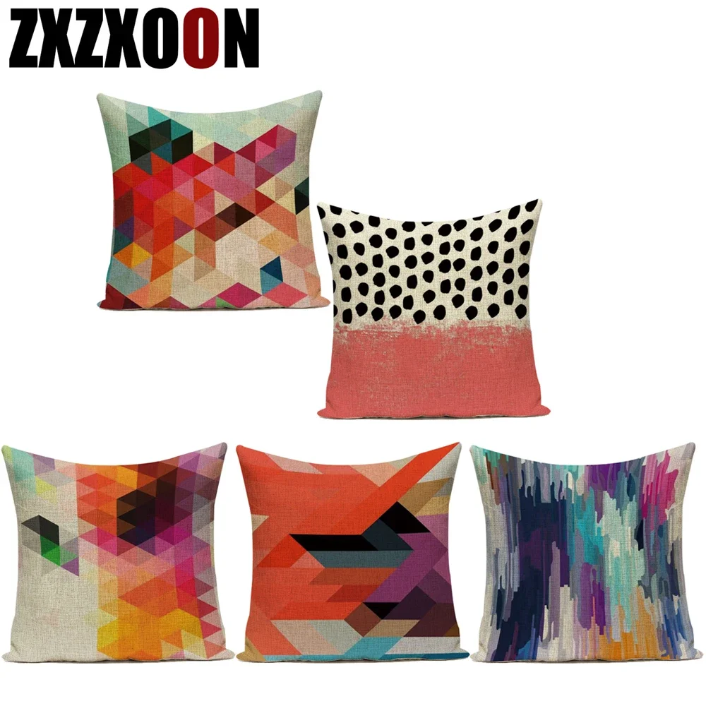 Скандинавский стиль, красочные абстрактные геометрические полиэстеровые декоративные наволочки, чехол для дивана, дома, наволочка для украшения гостиной