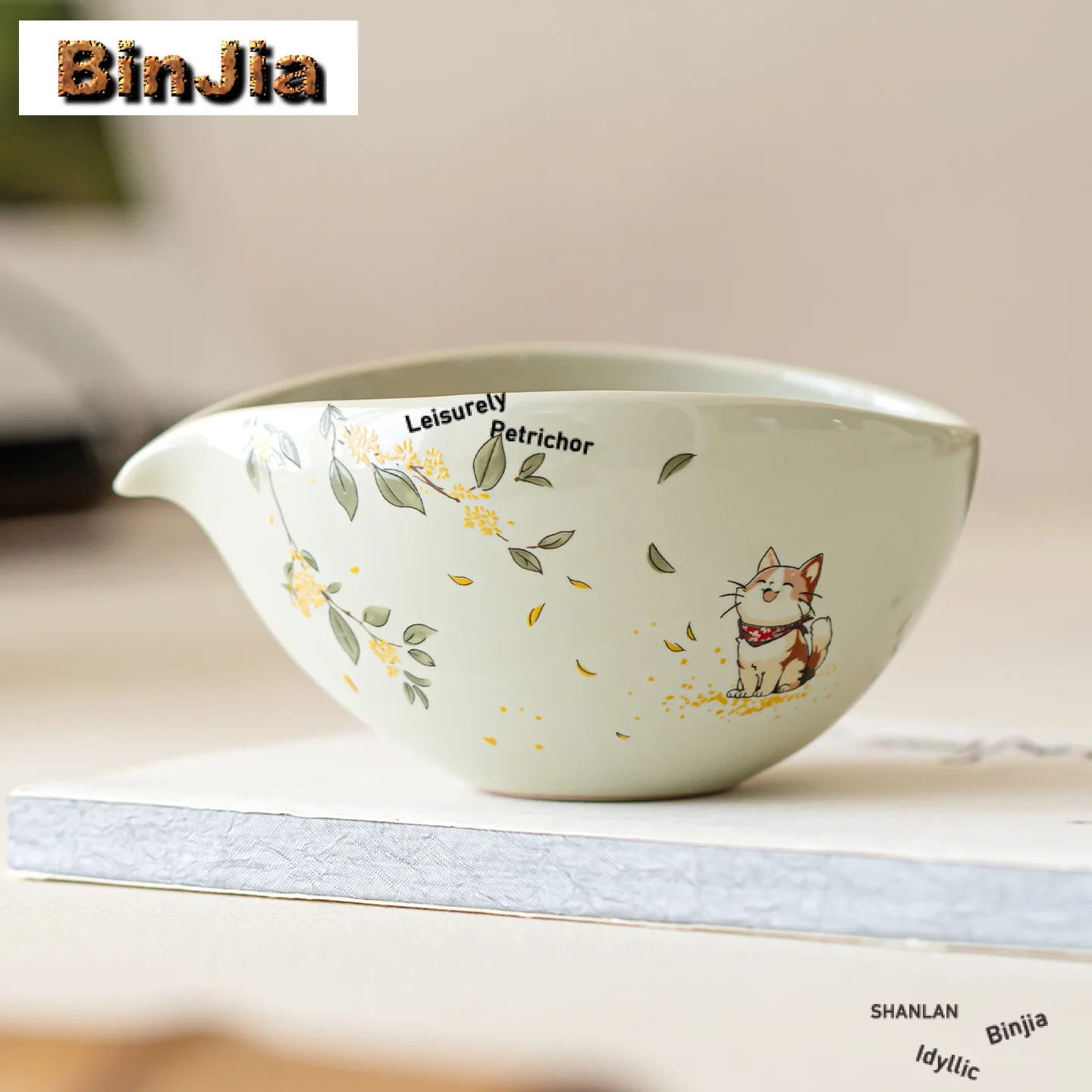 

200ml Hand Painted Osmanthus Kitten Tea Pitcher Tea Divider Cha Hai Dispenser Justice Cup Fair Mug Chinese Tea Set Supplies